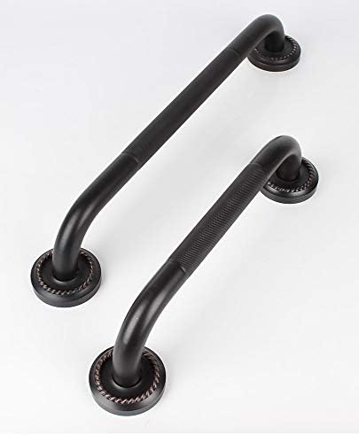 16-Inch Grab Bar Featuring Anti-Slip Handrail, Solid Brass, Oil Rubbed Bronze, Heavy-Duty Construction Armrest, Bathroom Bathtube Shower Safety Rail