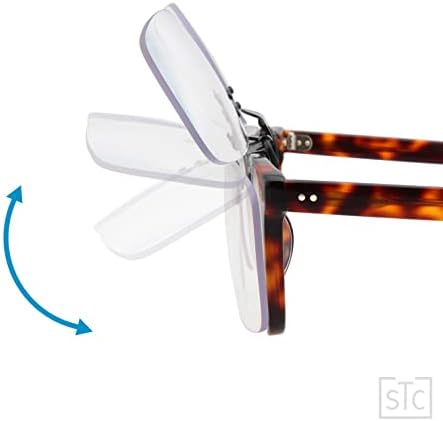 STC Clip-on Flip Up Rimless Magnifying, Suitable for Reading Glasses, Clip onto over Eyeglasses