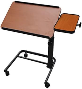Platinum Health Acrobat Professional Overbed/Laptop Table, Tilting Mast, Height Adjustable with Casters. Split Top and Folds for Easy Storage. U-Shaped Base