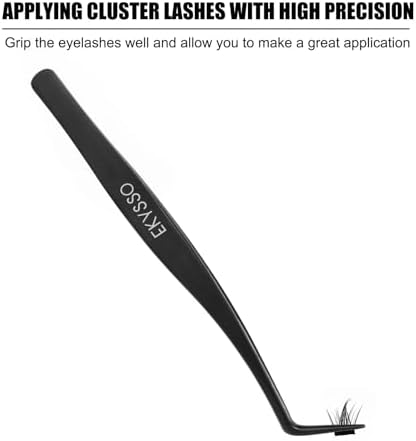 Lash Applicator Tools Set, 3-IN-1 Lash Cluster Tweezers for DIY Individual Eyelash Clusters Tools with Case, Comfort Grip for Precise DIY Eyelash Extension