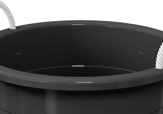 2-Pack Flexible 17-Gallon Plastic Storage Tub with Rope Handles, Multi-Purpose Utility Bucket, Black
