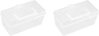 Cabilock 2pcs Portable First Aid Box Large Capacity Medicine Storage Organizer with Handle Transparent Design Durable Plastic for Home Travel Camping Emergencies White
