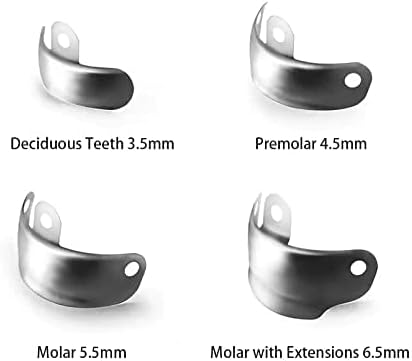Dental Sectional Matrix System, Dental Sectional Contoured Matrices Refill Matrix Bands, Sectional Contoured Metal Matrices, Nickel Titanium Clamp Ring Resin Holder Clip Ring-50PCS 5.5MM