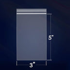 iMailer - 200 Count - 3" x 5" Small Zip Bags - Plastic Zip Poly Bags 2 Mil Baggies with Lock Seal Zipper for Snack, Treats, Party Favors, Photo, Jewelry