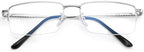 Dollger Rectangle Blue Light Glasses for Men Metal Anti Bluelight Blocking Glasses for Computer Fashion Eyeglasses Small Half