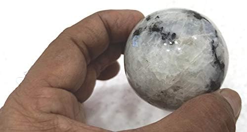Wholesale Gem Shop Natural Rainbow Moonstone Quartz 40-45 mm Ball Sphere Gemstone A+ Hand Carved Crystal Altar Healing Devotional Focus Spiritual Chakra Cleansing Metaphysical Gift Men Women
