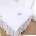 Massage Table Cover With Face Hole Massage Table Cover 2Pcs Soft Massage Bed Cover with Face Hole 16x32'' Reusable Spa Beauty Bed Cover Towel with Face Hole Massage Bed Sheet for Skin Care,White