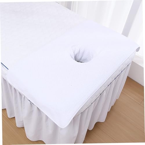Massage Table Cover With Face Hole Massage Table Cover 2Pcs Soft Massage Bed Cover with Face Hole 16x32'' Reusable Spa Beauty Bed Cover Towel with Face Hole Massage Bed Sheet for Skin Care,White