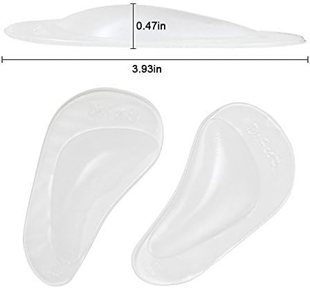 Dr. Foot's Arch Support Shoe Insoles for Flat Feet, Gel Arch Inserts for Plantar Fasciitis, Adhesive Arch Pad for Relieve Pressure and Feet Pain (Clear - 2 Pairs, 2 Count (Pack of 1))