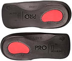 PRO 11 WELLBEING- 2 Pairs of Slim Fit Orthotic Insoles with Heel Pad for Plantar Fasciitis (3-4.5 UK, Black)