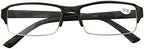 6 Pack Mens Rectangular Half Frame Blue Light Blocking Reading Glasses Black Spring Hinge Readers