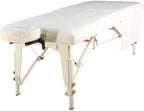 Master Massage Universal Massage Table Flannel Sheet Set 3 in 1 Table Cover, Face Cushion Cover, Table Sheet, Pure White