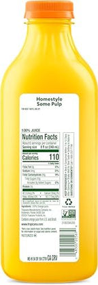 Tropicana Pure Premium 100% Orange Juice Original, Some Pulp, No Sugar Added, 46 fl oz