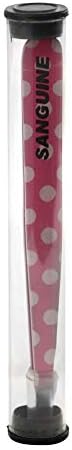 New Salon Hair Removing Tweezers Slanted Tip Pink Polka with Safety Tip Cover