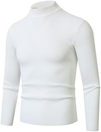 Muscularfit Mens Casual Pullover Fall Sweaters Slim Fit Long Sleeve Winter Thermal Sweater Lightweight Solid Knitted Sweaters