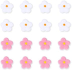 Royal Icing Blossoms 16 Pcs, Pink White Edible Flower Cake Decorations, Edible Flowers for Cupcakes, Cake Decorating, Cookies, Macarons, Cakesicles, and Ice Cream Topping (0.87 Inch)