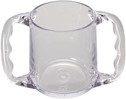 Homecraft Caring Mug, Small, Non-Retail Packed, Two-Handled Mug for Easy, Mess-Free Drinking, Cup with Easy to Grip Contoured Handles for Users with Limited Grip Strength or Disabilities