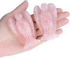 YATOJUZI 3" Rose Quartz Angel Decor Big Hand-Carved Angels Guardian Sculpture Statue Figurines Natural Crystal Stones and Healing Crystals Pink Home Room Office Desk Decoration Wisdom Gifts for Women