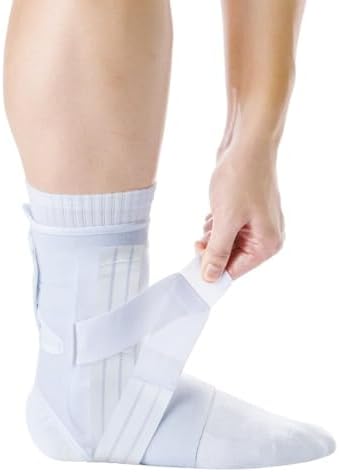 Zamst A1 White Ankle Brace for Sports - Breathable Sports Ankle Support for Men and Women with Adjustable Three Way Straps for Moderate Lateral Ankle Sprain - Right, Medium