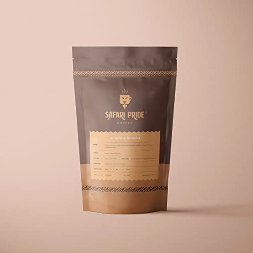 Safari Pride Coffee | Uganda Bugisu Premium Single Origin Roast | Smooth Medium Roast with Fruity Wine Toned Smooth Notes | Gourmet Sustainable Direct Trade African | 12 oz | Ground