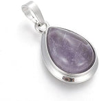 1Pcs Teardrop Natural Amethyst Pendants, Gemstone Pendant with Brass Findings Platinum Pendant Necklace for Necklace Bracelet Jewelry Making DIY Craft Making, 26x16~17x8~10mm