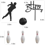 6PCS Bowling Cake Topper - Birthday Decoration with Bowling Players for Themed Party