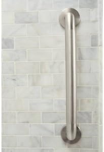 Moen Bathroom Safety 12-Inch Peened Textured Grip Stainless Steel Bathroom Grab Bar with Concealed Screws, Shower Handles for Elderly, R8712P