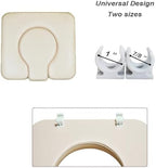PU Bedside Commode Seat Cushion, U Shape Soft Sponge Padded for Bedside Chairs, Raised Toilet Seat, 16.5" Width, Waterproof and Easy Clean - (Beige)