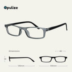 OPULIZE TED Reading Glasses for Women Men, Narrow Rectangular Matt Frame with Spring Hinges