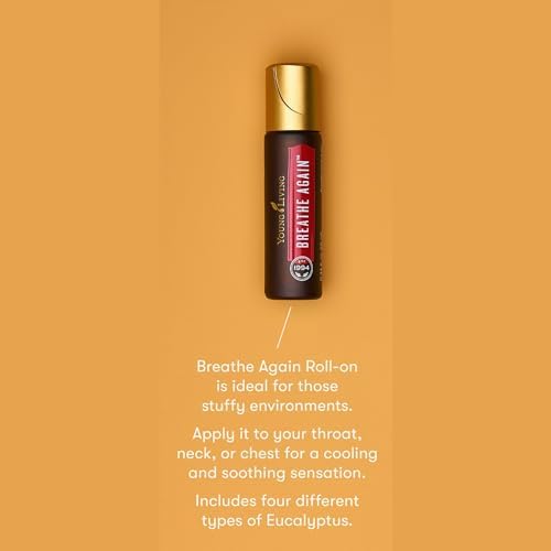 Young Living Breathe Again Roll-On - 10ml - Essential Oil for Breathing - Invigorating Aromatherapy - Refreshing Eucalyptus Blend - Ideal for Workouts - Soothing Sensation