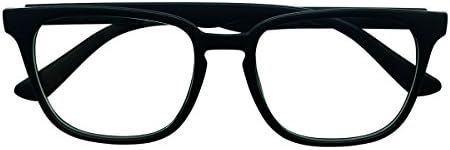 +2.00 Reading Glasses D shape Oversize Bifocals with line Mens Womens Matt Black Spectacles