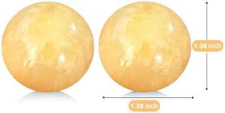 Marble Baoding Balls, Chinese Meditation Stress Relief Balls for Hand Therapy, Manual Massage Exercise,Beige,Small-1.38"