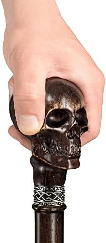 Asterom Skull Cane - Handmade - Skull Walking Stick | Vampire Gothic Walking Cane | Skull Canes for Men, Cool Steampunk Cane for Men