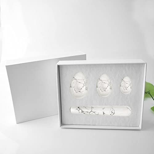 Natural Rose Quartz Yoni Jade Set Egg Kegel Exercise Crystal Wand Massage Stone,with Gift Box,Moderat
