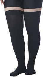 MGANG Plus Size 3XL Extra Wide Ankle and Silicone Band, 20-30 mmHg Compression Stockings for Men and Women, Closed Toe, Thigh High Compression Socks, Support for Varicose Veins, Edema, Travel, Flight
