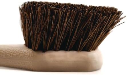 Boardwalk Utility Brush, Brown Palmyra Fiber Bristles, 5.5" Brush, 14.5" Tan Plastic Handle