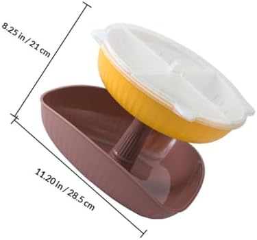 OUNONA Double-layer Rotatable Hot Pot Food Strainer Basket, Plastic Drain Basket Divided Trays for Fruit and Vegetable Washing, Kitchen Storage Organizer for Home Cooking