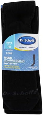 Dr. Scholl's Men's Athletic & Work Compression Over the Calf Socks - 1 & 3 Pair Packs - Fatigue Relief
