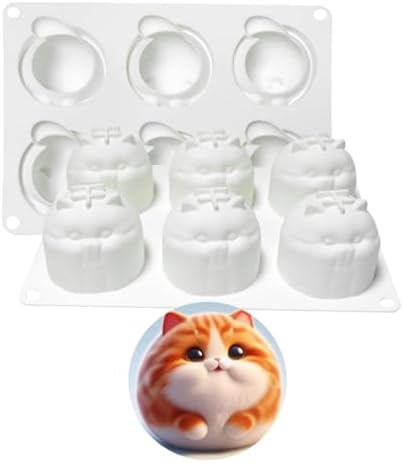 mostsom Silicone Baking Molds Cute Fat Cat Mousse Mold for Candy, Chocolate Cake Mould, Soap, Ice Cream, Breakfast Sandwiches, Omelets (H_Fat Cat)