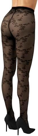 Wolford Floret Tights Pantyhose for Women Floral Sheer Opaque Patterned Hosiery Soft Waistband Sustainable Legwear