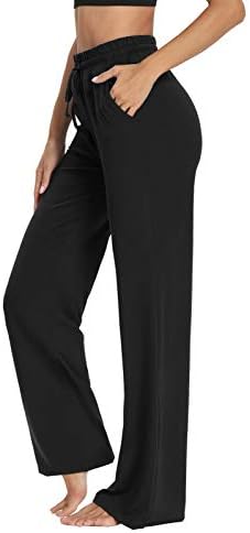 Sarin Mathews Womens Yoga Sweatpants Wide Leg High Waisted Lounge Pajamas Pants Comfy Workout Loose Pants with Pockets