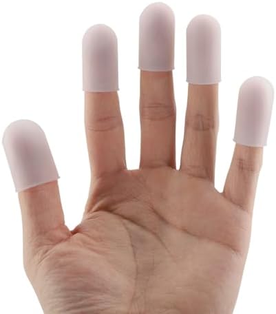 5pcs Silicone Finger Protectors Food Grade Finger Sleeves Thumbs Cover Fingertip Gloves Fit for Heat Cooking Grilling Baking Barbecue