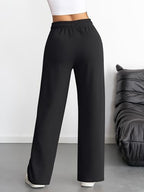 ATHMILE Women's Wide Leg Sweatpants High Waisted Baggy Interior Drawstring Joggers Straight Leg Sweat Pants with Pockets