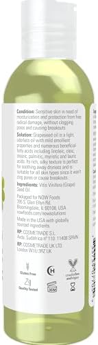 NOW Solutions, Grapeseed Oil, Skin Care for Sensitive Skin, Light Silky Moisturizer for All Skin Types, 4-Ounce