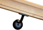 Solid Red Oak Handrail Kit with Wall Returns and Wall Mount Brackets (Matching Screws Included). 6010 Profile Unfinished. Indoor Use Only. (3 Ft, Black)