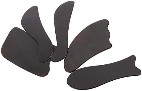 Healifty Gua Sha Scraping Massage Tool Buffalo Horn Guasha Board Therapy Massage Stones Anti Aging Anti Wrinkle for Women 5pcs