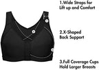 DELIMIRA Women's Full Coverage Front Closure Wire Free Back Support Posture Bra