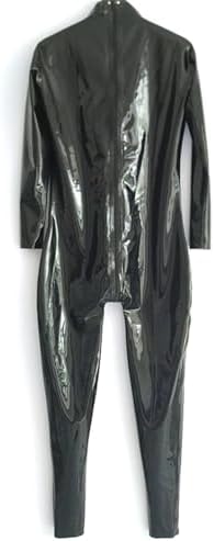 Latex Catsuit Front Zipper for Women Tight Rubber Bodysuit Jumpsuit Party Wear