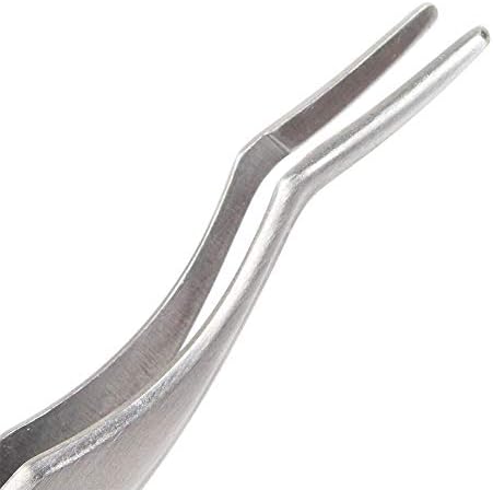 False Eyelash Applicator - FEITA Professional Curved Eyelashes Extension Tweezer for Easy Lashes Application and Removal - Silver - 1Pc