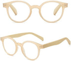Wood Reading Glasses Round Wood Look Readers Men Women Bamboo Temples Retro Oval Eyeglasses for Reading